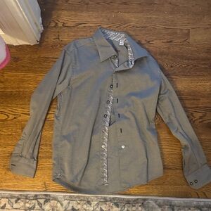 Robert Graham Gray Patterned Collar Shirt